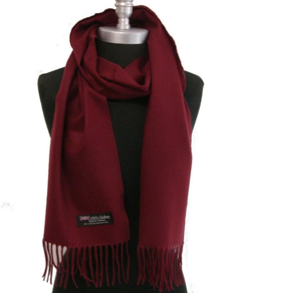 NEW Mens Wine WINTER 100% CASHMERE SCARF